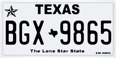 TX license plate BGX9865