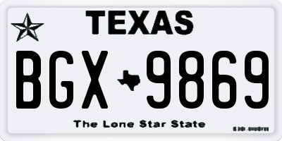 TX license plate BGX9869