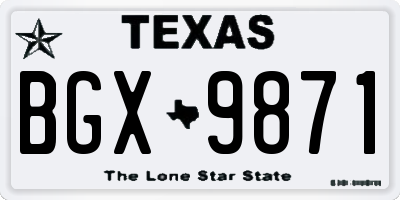 TX license plate BGX9871