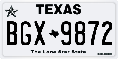 TX license plate BGX9872