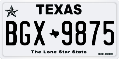 TX license plate BGX9875