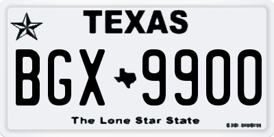 TX license plate BGX9900