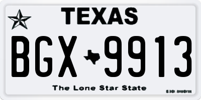 TX license plate BGX9913