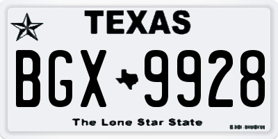 TX license plate BGX9928