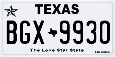 TX license plate BGX9930