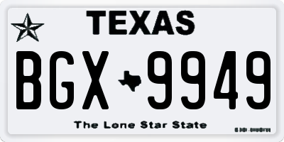 TX license plate BGX9949