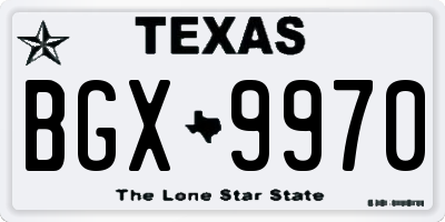 TX license plate BGX9970