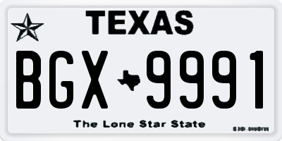 TX license plate BGX9991