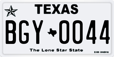 TX license plate BGY0044