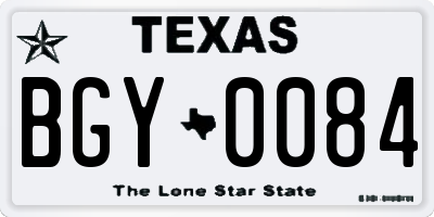 TX license plate BGY0084