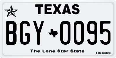 TX license plate BGY0095