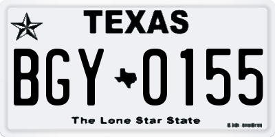 TX license plate BGY0155