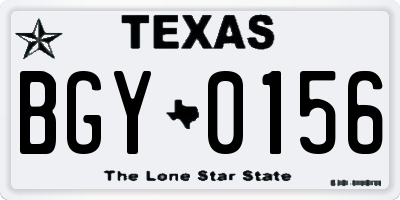 TX license plate BGY0156