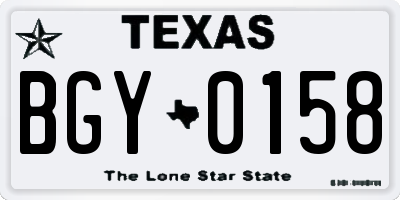 TX license plate BGY0158