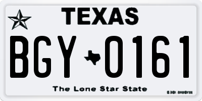 TX license plate BGY0161