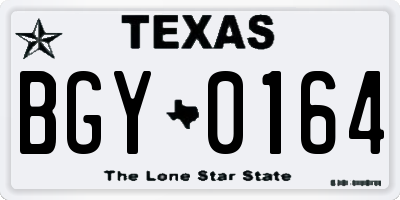 TX license plate BGY0164