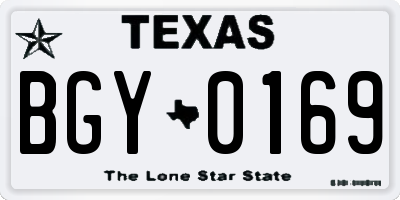 TX license plate BGY0169