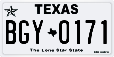 TX license plate BGY0171