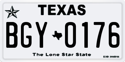 TX license plate BGY0176