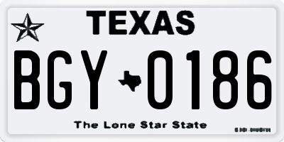 TX license plate BGY0186