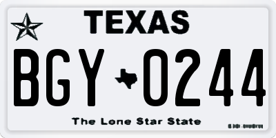 TX license plate BGY0244