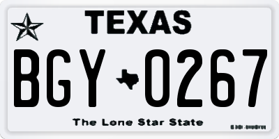 TX license plate BGY0267