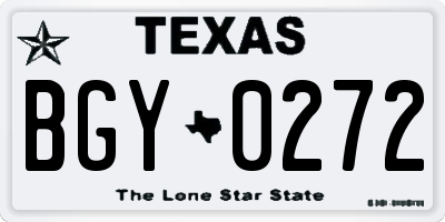 TX license plate BGY0272