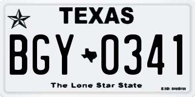 TX license plate BGY0341