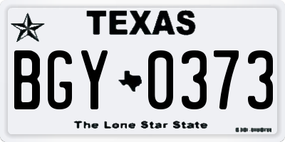 TX license plate BGY0373