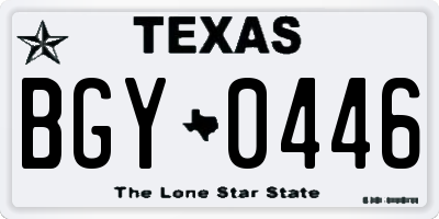 TX license plate BGY0446