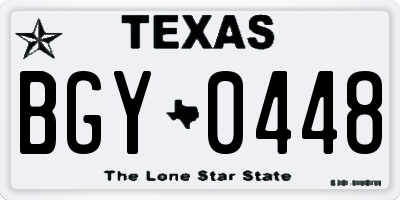 TX license plate BGY0448