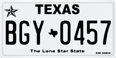 TX license plate BGY0457