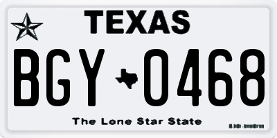 TX license plate BGY0468