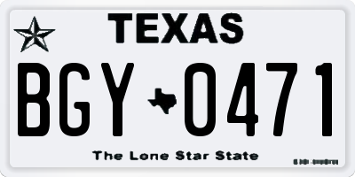TX license plate BGY0471