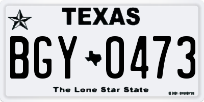 TX license plate BGY0473