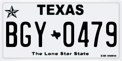 TX license plate BGY0479