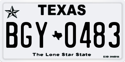 TX license plate BGY0483