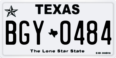 TX license plate BGY0484