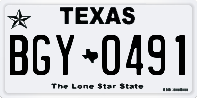 TX license plate BGY0491