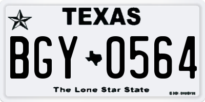 TX license plate BGY0564