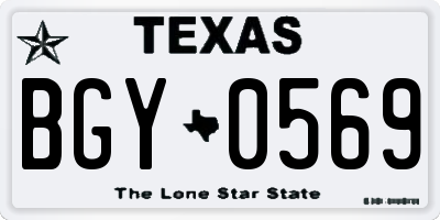 TX license plate BGY0569