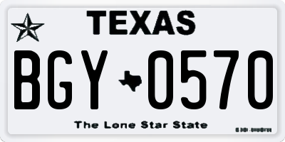 TX license plate BGY0570