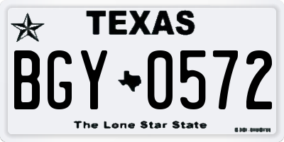TX license plate BGY0572