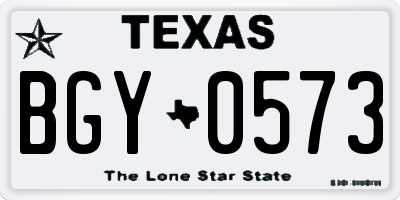 TX license plate BGY0573