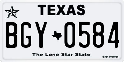 TX license plate BGY0584