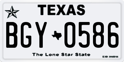 TX license plate BGY0586