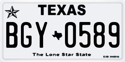 TX license plate BGY0589
