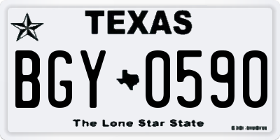 TX license plate BGY0590