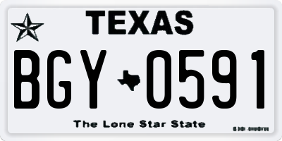 TX license plate BGY0591