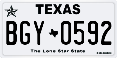 TX license plate BGY0592